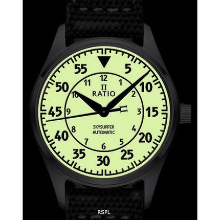 Ratio Skysurfer Pilot Cadran Lumineux Complet Nylon Automatique RTS324 200M Montre Homme