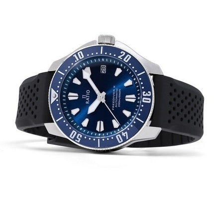 Ratio FreeDiver X Ocean Blue avec incrustation en céramique bleue automatique RTX003 200M montre pour homme