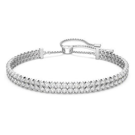 Bracelet de tennis Swarovski Matrix en cristaux transparents et plaqué rhodium 5221397 pour femme