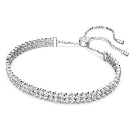 Bracelet de tennis Swarovski Matrix en cristaux transparents et plaqué rhodium 5221397 pour femme
