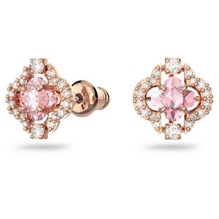Ensemble collier et boucles d&#39,oreilles Swarovski Una plaqué or rose et zircone 5516488 pour femme