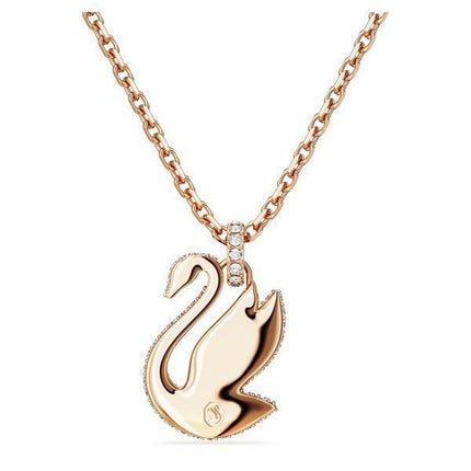 Pendentif Swarovski Dazzling Swan en cristaux roses et plaqué or rose 5647552 pour femme