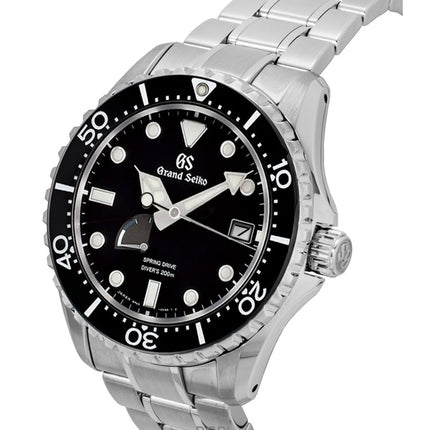 Montre de plongée automatique Grand Seiko Sport Spring Drive pour homme, cadran noir, acier inoxydable, SBGA461G, 200 m