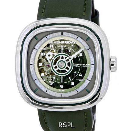 Montre pour homme Sevenfriday T-Series Green-T cadran squelette automatique T1/06 SF-T1-06