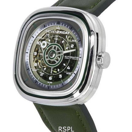 Montre pour homme Sevenfriday T-Series Green-T cadran squelette automatique T1/06 SF-T1-06