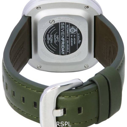 Montre pour homme Sevenfriday T-Series Green-T cadran squelette automatique T1/06 SF-T1-06