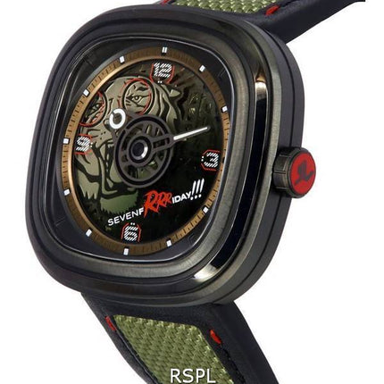Montre pour homme Sevenfriday T-Series Green Tiger Skeleton Dial automatique T3/04 SF-T3-04