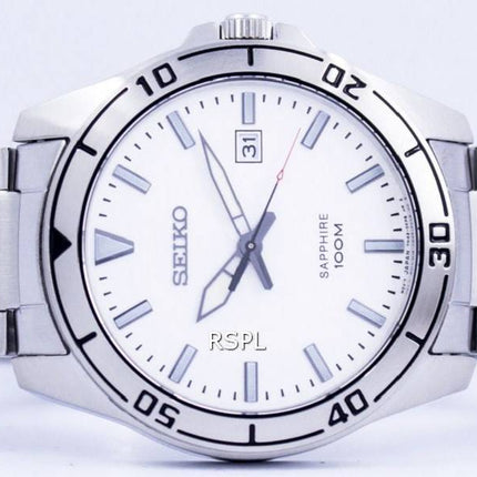 Montre Seiko Quartz verre saphir cadran blanc SGEH59 SGEH59P1 SGEH59P homme