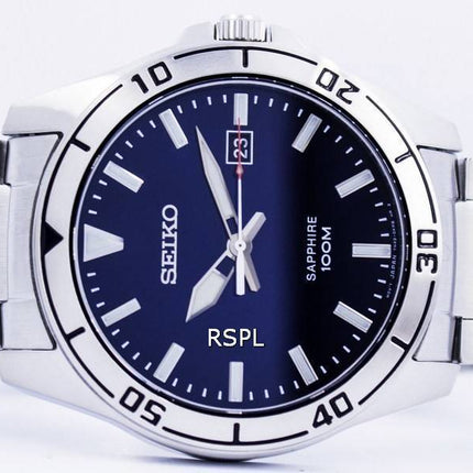 Montre Seiko Quartz verre saphir cadran bleu SGEH61 SGEH61P1 SGEH61P homme