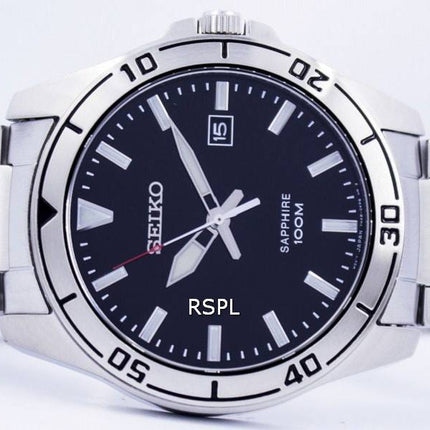 Montre Seiko Quartz verre saphir Dial SGEH63 SGEH63P1 SGEH63P hommes du Black