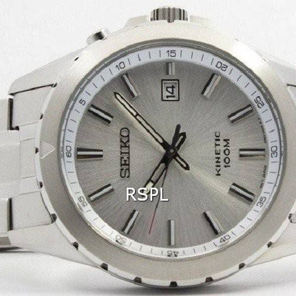 Montre Seiko Kinetic cadran argenté 100M SKA693P1 SKA693P hommes