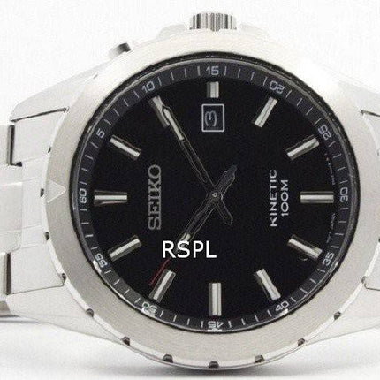 Montre Seiko Kinetic cadran noir 100M SKA697P1 SKA697P hommes