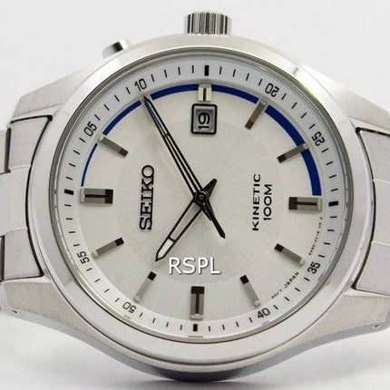 Montre Seiko Kinetic cadran argenté 100M SKA717P1 SKA717P hommes