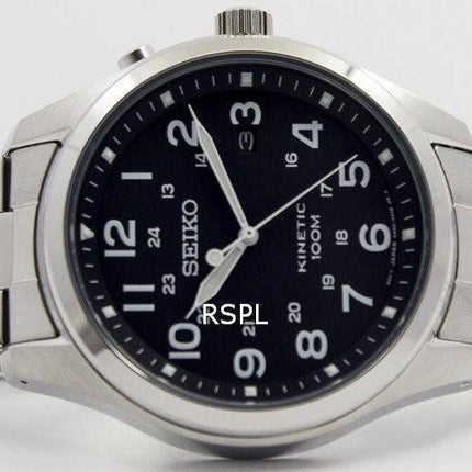 Montre Seiko Kinetic cadran noir 100M SKA721P1 SKA721P hommes