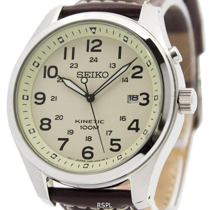 Montre Seiko Kinetic cadran Beige 100M SKA723P1 SKA723P hommes