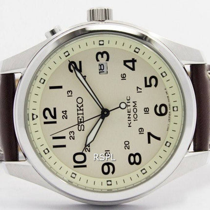 Montre Seiko Kinetic cadran Beige 100M SKA723P1 SKA723P hommes