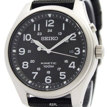 Montre Seiko Kinetic cadran noir 100M SKA727P1 SKA727P hommes