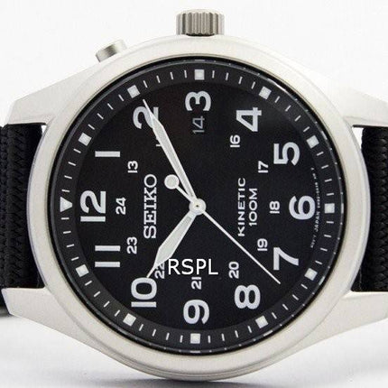 Montre Seiko Kinetic cadran noir 100M SKA727P1 SKA727P hommes