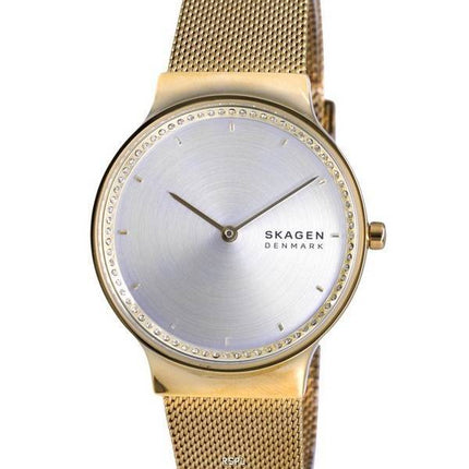 Skagen Freja Gold Tone Acier Inoxydable Mesh Quartz SKW1148 Avec Coffret Cadeau Montre Femme