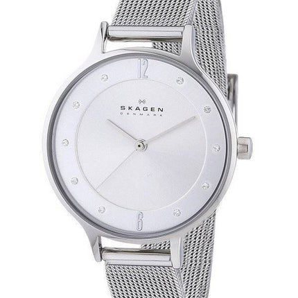 Skagen Anita cadran argenté Montre Swarovski Crystal Mesh Bracelet SKW2149 femmes