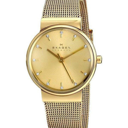 Skagen Ancher Champagne cadran de plaqué or Mesh Bracelet SKW2196 femmes