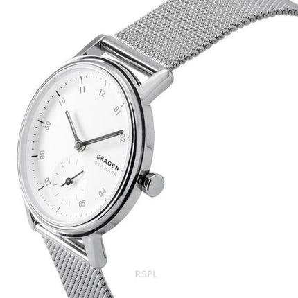 Montre pour femme Skagen Kuppel Lille en acier inoxydable avec cadran blanc et quartz SKW3100