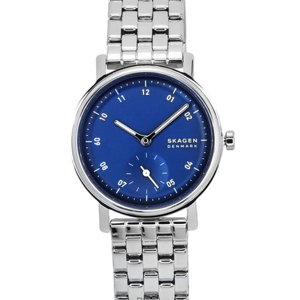 Montre Skagen Kuppel Lille en acier inoxydable avec cadran bleu et quartz SKW3129 pour femme