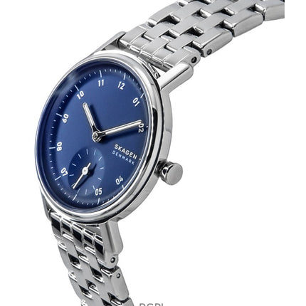 Montre Skagen Kuppel Lille en acier inoxydable avec cadran bleu et quartz SKW3129 pour femme