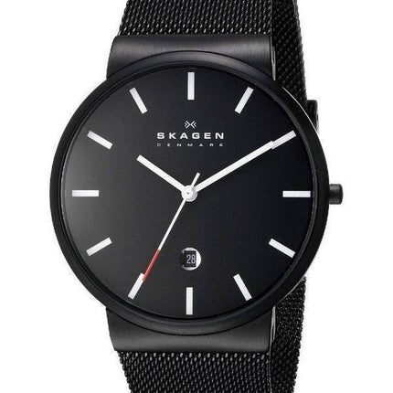 Skagen Ancher cadran noir PVD noir maille Bracelet SKW6053 montre homme