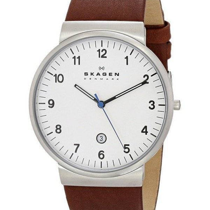 Montre Skagen Ancher cuir marron bracelet SKW6082 masculin