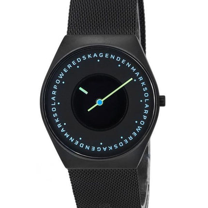 Skagen Grenen Solar Halo Midnight Acier Inoxydable Mesh Cadran Noir SKW6874 Montre Homme