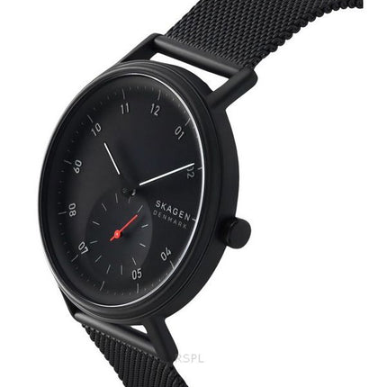 Montre pour homme Skagen Kuppel en acier inoxydable avec cadran noir et quartz SKW6892