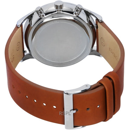 Montre chronographe Skagen Holst pour homme avec bracelet en cuir et cadran bleu à quartz SKW6916