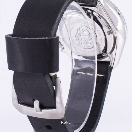 200M Japon Seiko automatique SKX007J1-LS14 Diver fait en cuir noir bracelet montre homme