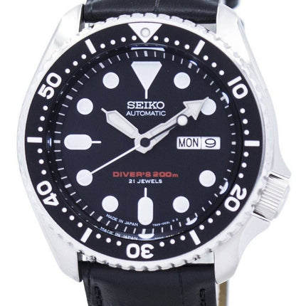 Watch Ratio en cuir noir SKX007J1-LS6 200M hommes Seiko automatique montre de plongée