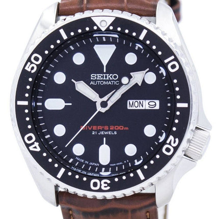Watch Ratio en cuir brun SKX007J1-LS7 200M hommes Seiko automatique montre de plongée