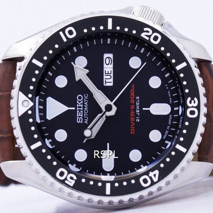 Watch Ratio en cuir brun SKX007J1-LS7 200M hommes Seiko automatique montre de plongée