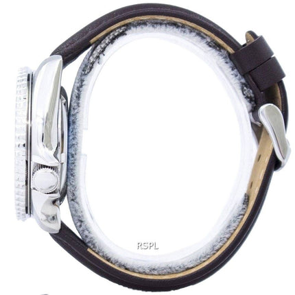 Watch Ratio en cuir marron foncé SKX007J1-LS11 200M hommes Seiko automatique montre de plongée
