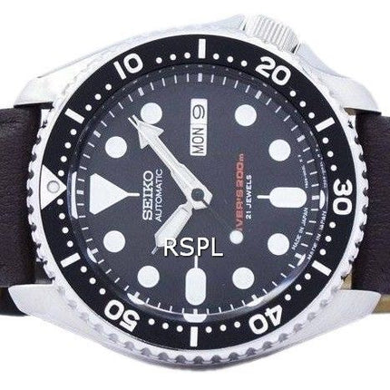 Watch Ratio en cuir marron foncé SKX007J1-LS11 200M hommes Seiko automatique montre de plongée