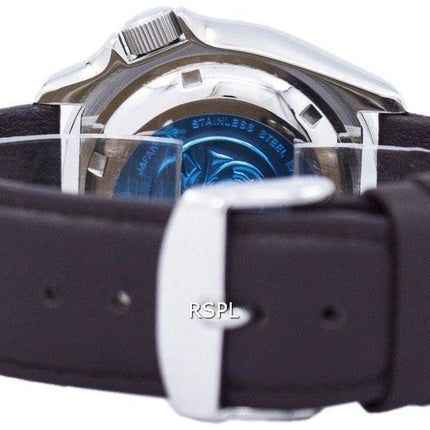Watch Ratio en cuir marron foncé SKX007J1-LS11 200M hommes Seiko automatique montre de plongée