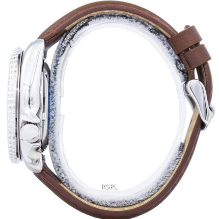 Watch Ratio en cuir brun SKX007J1-LS12 200M hommes Seiko automatique montre de plongée