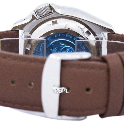 Watch Ratio en cuir brun SKX007J1-LS12 200M hommes Seiko automatique montre de plongée