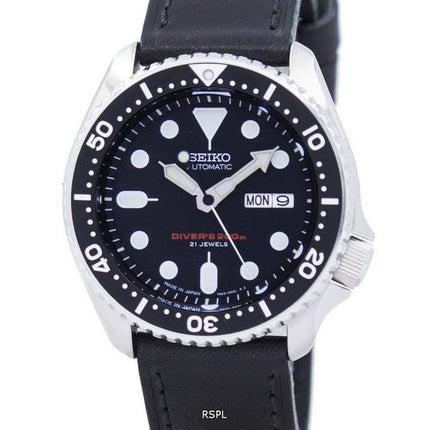 Watch Ratio en cuir noir SKX007J1-LS8 200M hommes Seiko automatique montre de plongée