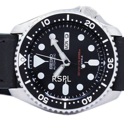 Watch Ratio en cuir noir SKX007J1-LS8 200M hommes Seiko automatique montre de plongée