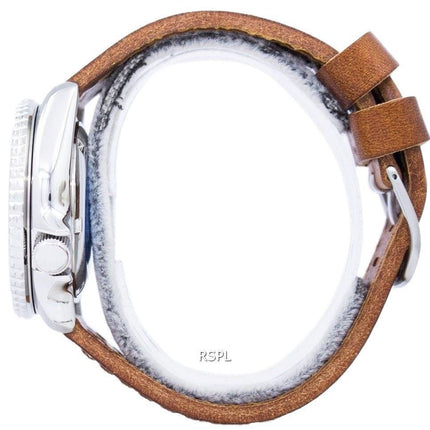 Watch Ratio en cuir brun SKX007J1-LS9 200M hommes Seiko automatique montre de plongée