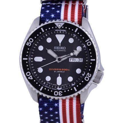 Montre pour homme Seiko Automatic Diver's Japan Made Polyester SKX007J1-var-NATO27 200M