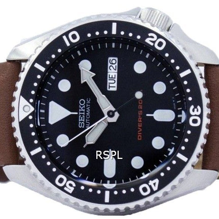 Montre 200M Ratio cuir marron SKX007K1-LS12 masculine automatique Seiko Diver