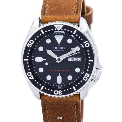 Montre 200M Ratio cuir marron SKX007K1-LS9 masculine automatique Seiko Diver