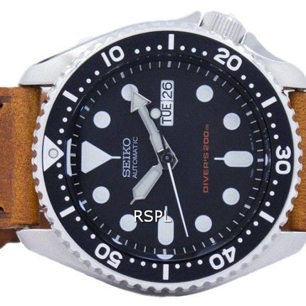 Montre 200M Ratio cuir marron SKX007K1-LS9 masculine automatique Seiko Diver