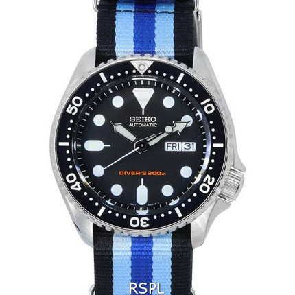 Montre pour homme Seiko Black Dial Automatic Diver SKX007K1-var-NATO20 200M